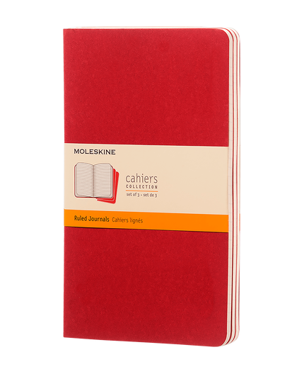 Set 3 Quaderni Cahier Large - Rosso a Righe MOLESKINE